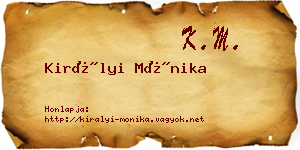 Királyi Mónika névjegykártya